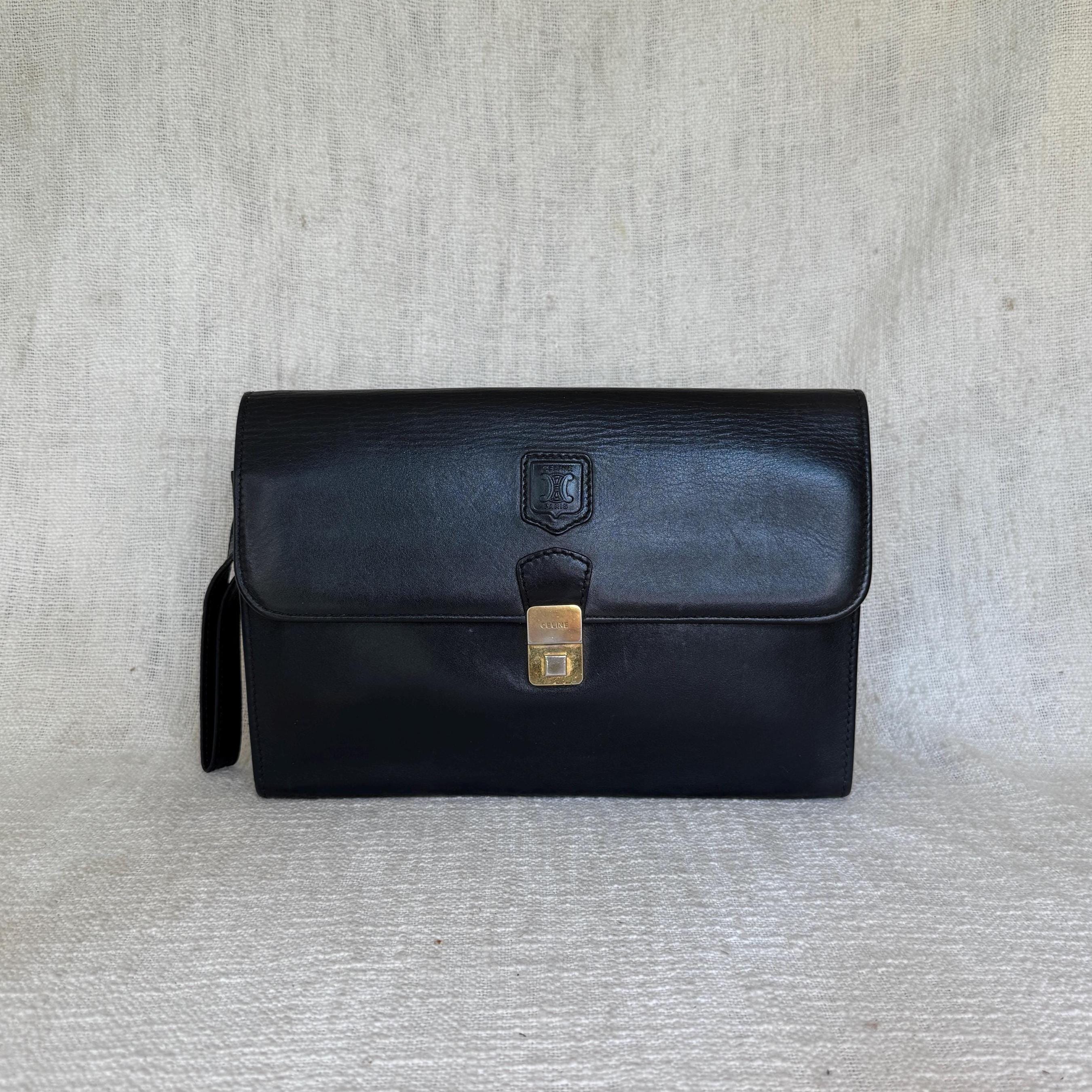 Celine Vintage Black Leather Bag - Etsy