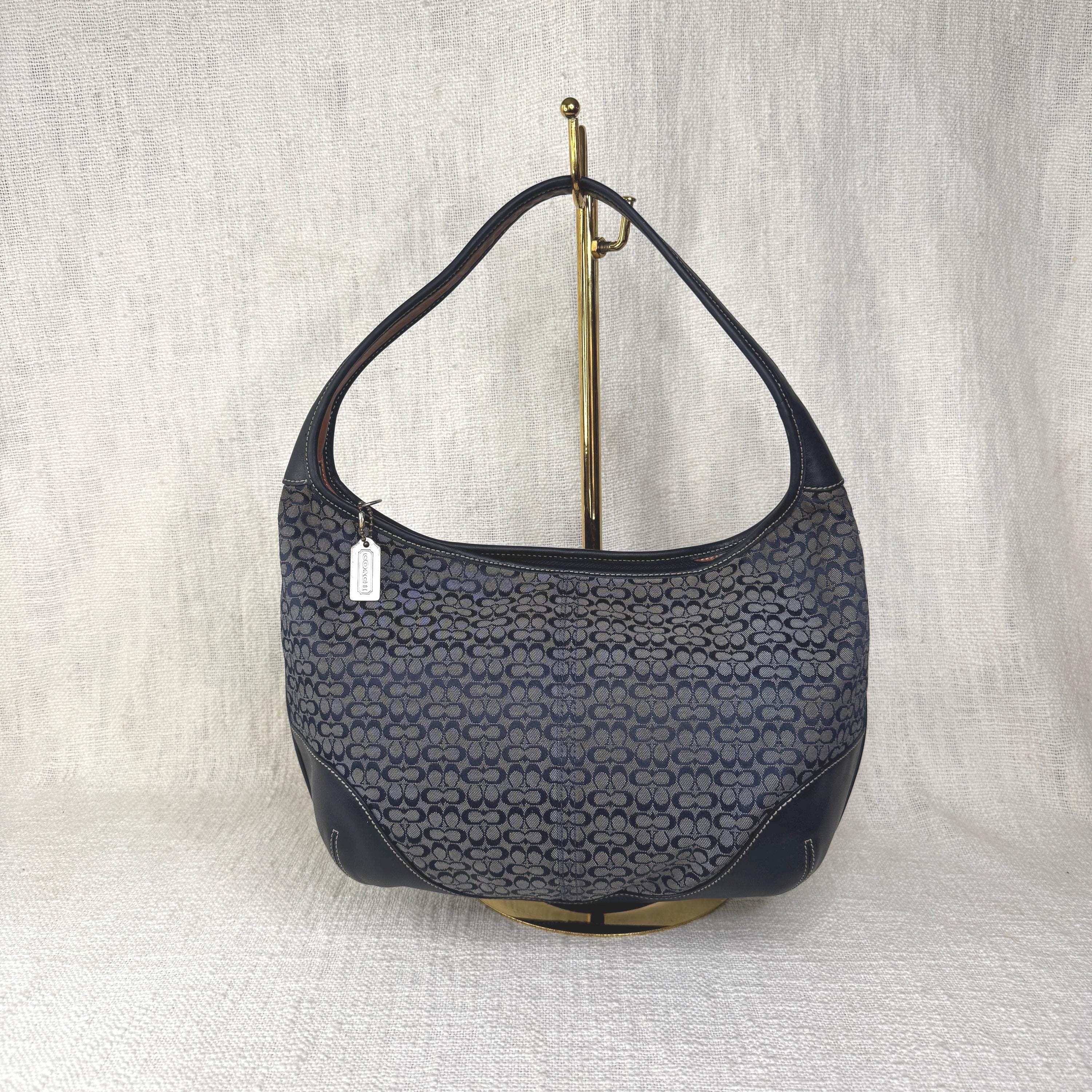 Y2k/vintage Coach 6617 Ergo Navy Mini; Signature Jacquard/leather