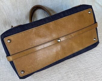 Vintage Chloé Denim & Leather Tote | Y2K Designer Shoulder Bag - Etsy