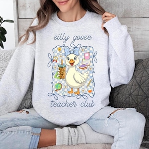 Silly Goose Teacher Club Png, Silly Goose Png, Floral Teacher Shirt Png, Back to School Shirt Design, Back To School Teacher, Funny Goose