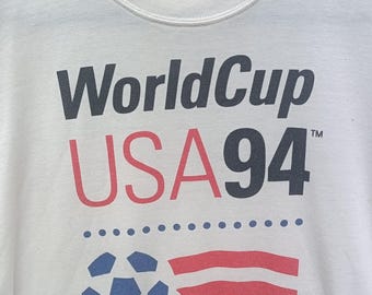 Vintage World Cup USA 94 T-shirt Nice Design White Colour Medium
