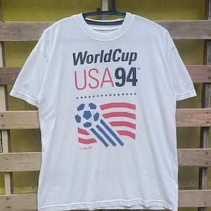 Vintage World Cup USA 94 T-shirt Nice Design White Colour Medium