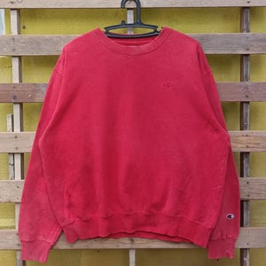 Vintage Champion sweatshirt pullover small logo red colour XL size