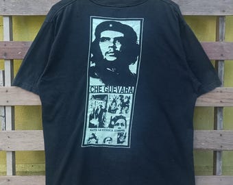 Camiseta vintage del Che Guevara, marxista argentino, color negro, talla grande.