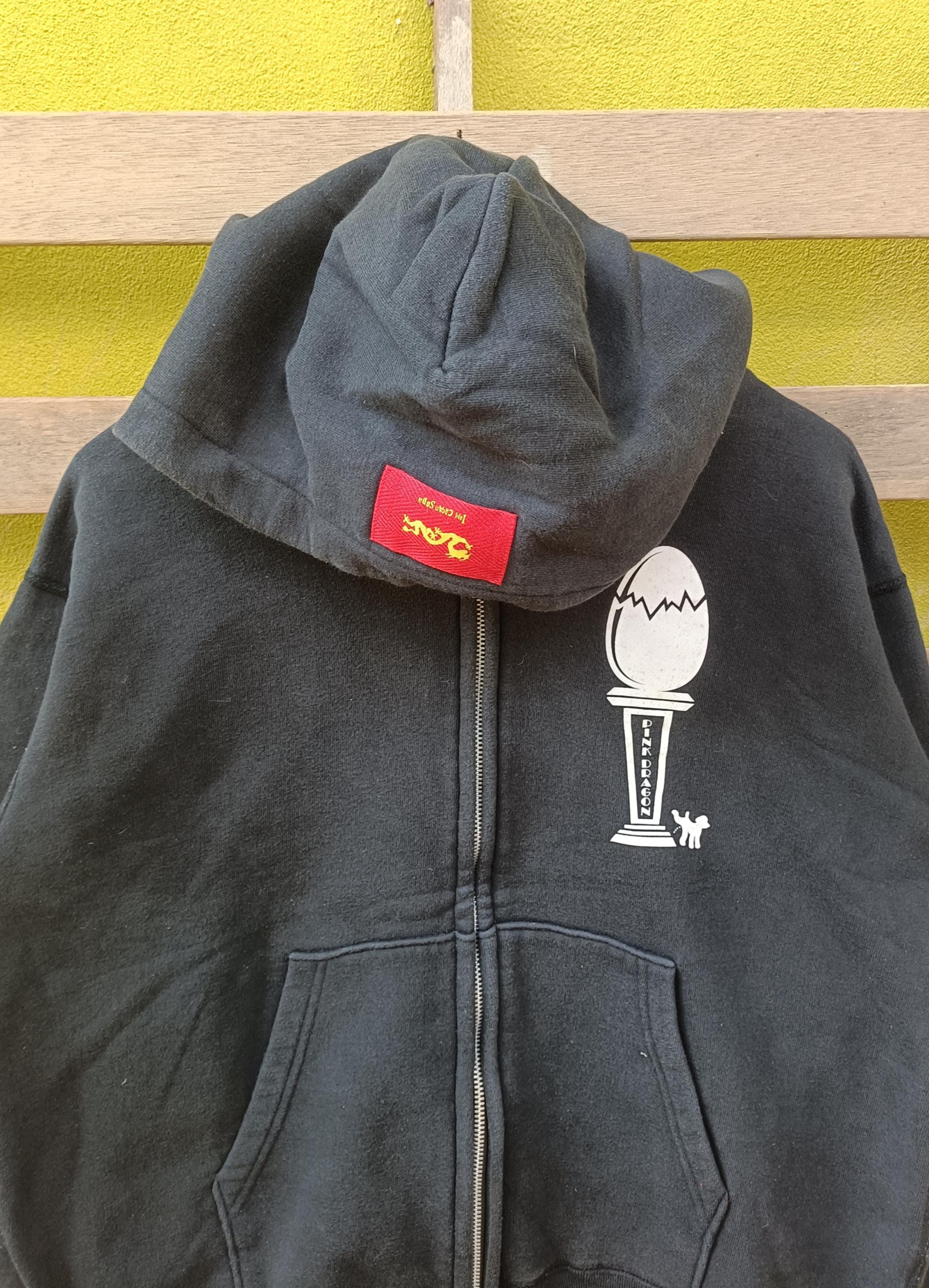 Cream Soda Pink Dragon Jacket Hoodies Full Zipper Black Colour