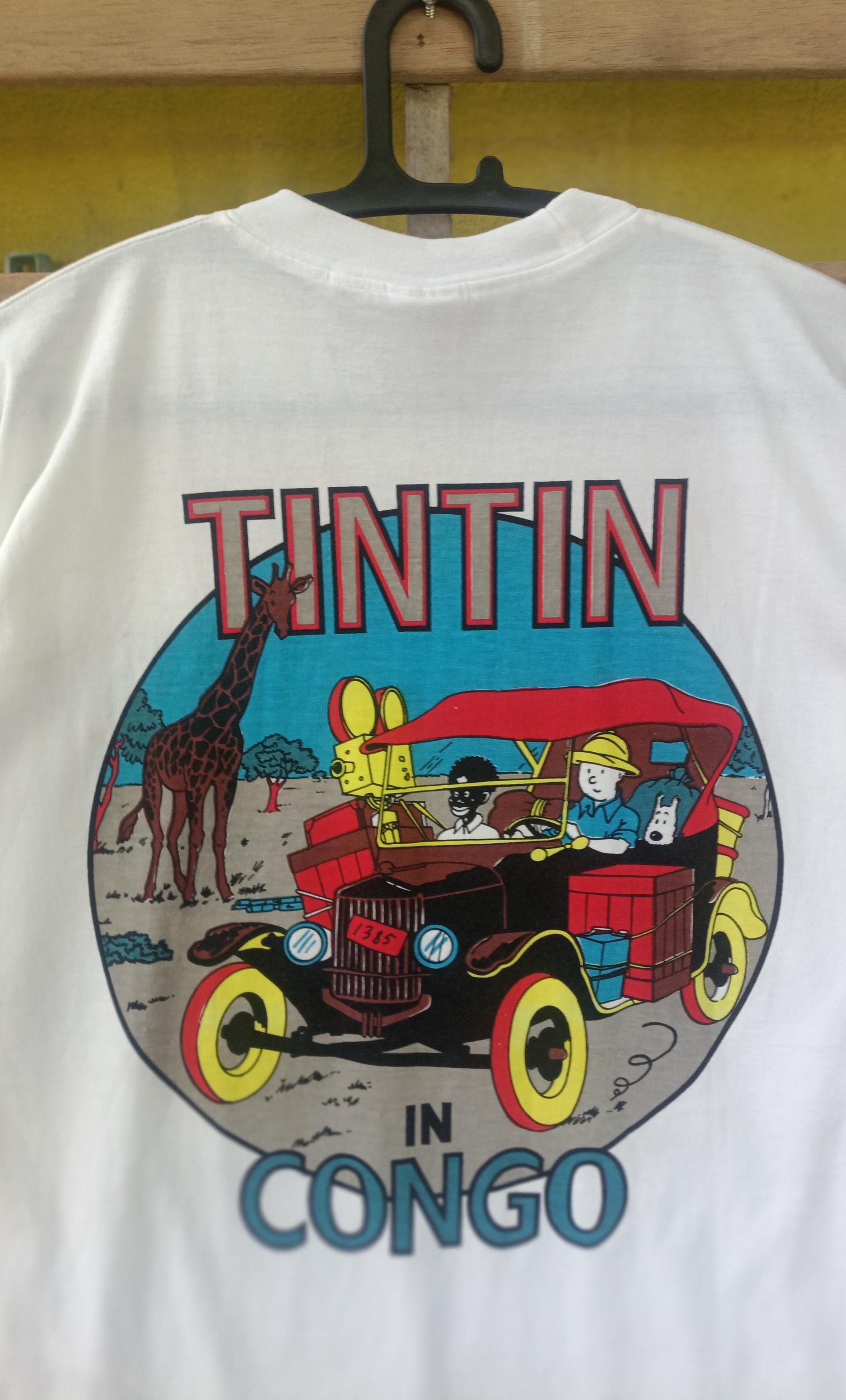 Vintage Tintin in Congo T-shirt: White Graphic Tee - Etsy