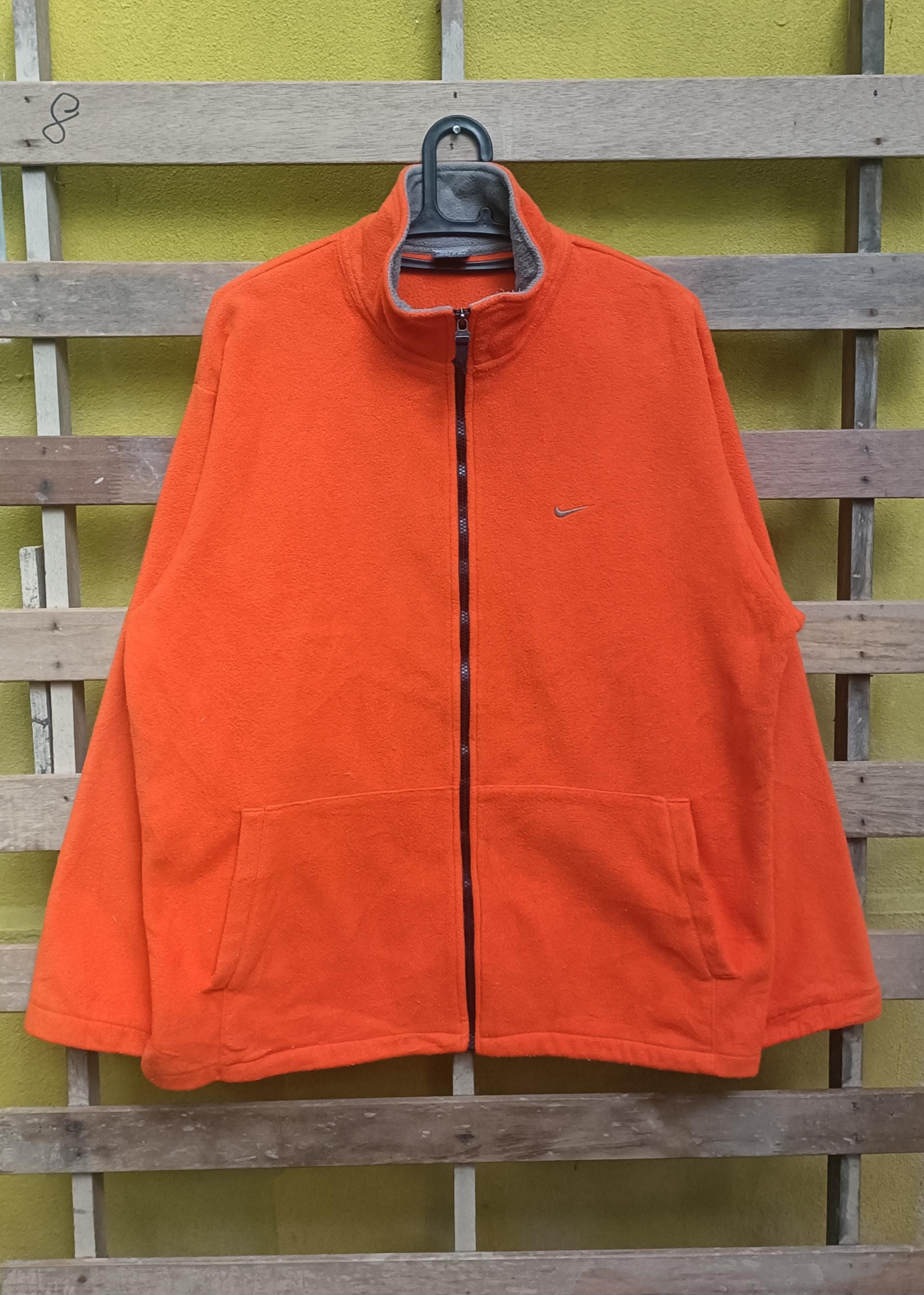 Nike Fleece Jacket Full Zipper Orange Colour XL Size - Etsy