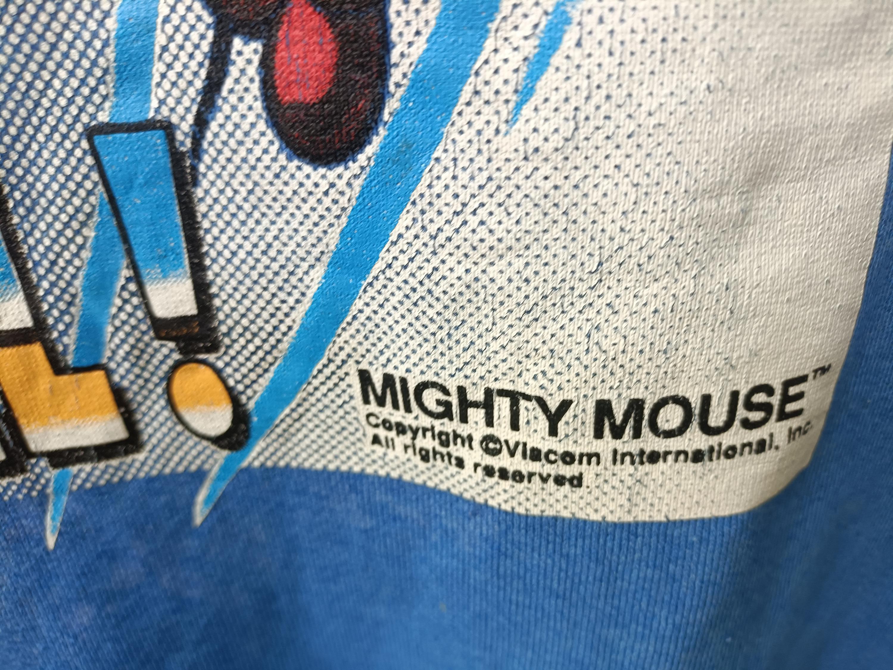 Vintage Mighty Mouse Cartoon Sweatshirt Pullover Blue Colour 