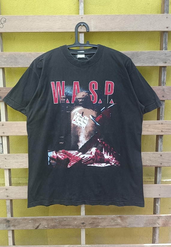 Vintage W.A.S.P. Band T-shirt: I Met Chainsaw Charlie, Black