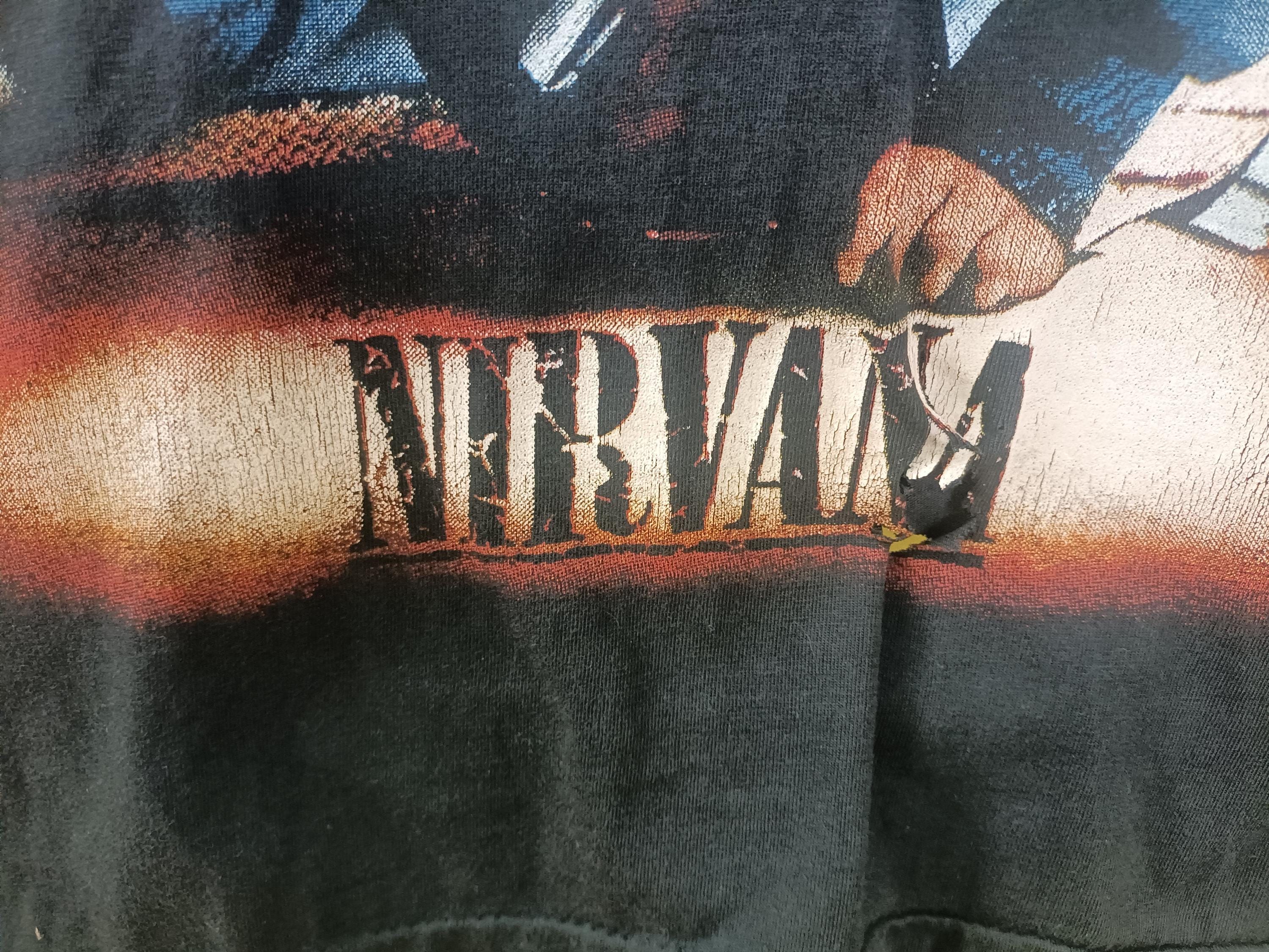 Vintage Nirvana Long Sleeve Shirt: Kurt Cobain Graphic Tee, Large