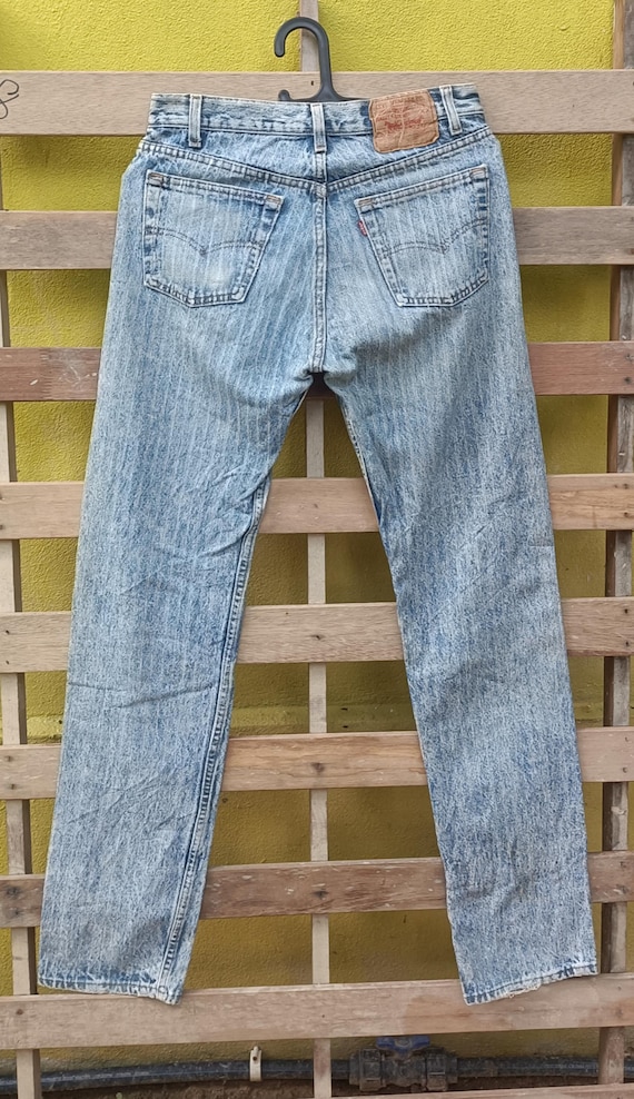 Vintage 80s Levi's 501 Denim Jeans Nice Design Acsid Wash Vintage 80s Levi's 501 Denim Jeans Nice Design Acsid Wash