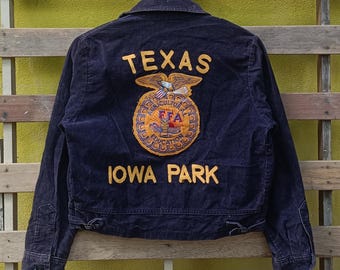 VINTAGE 80s FFA ジャケット VINTAGE FFA Jacket Mens 40 Blue Navy Corduroy Washington