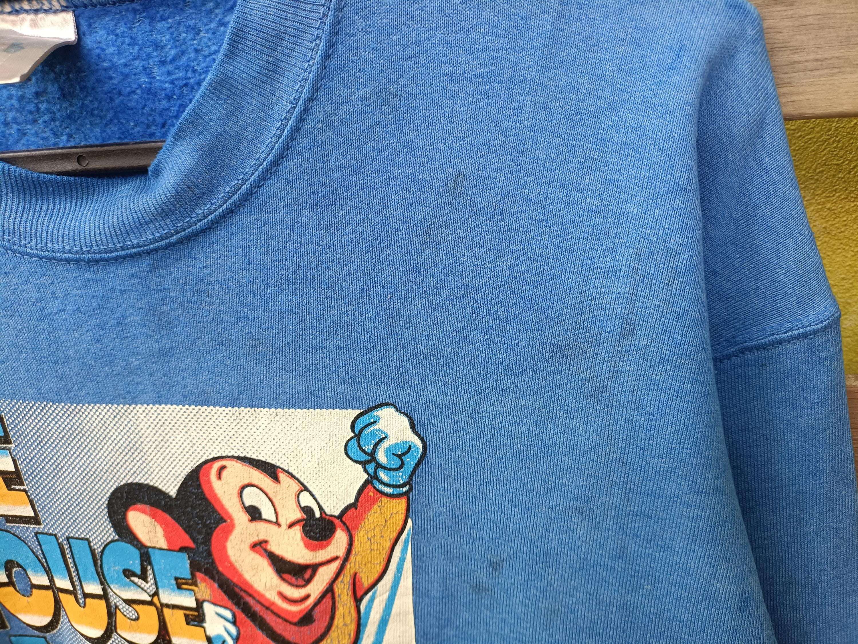 Vintage Mighty Mouse Cartoon Sweatshirt Pullover Blue Colour