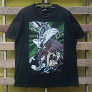 Vintage Warner Bros cartoon t-shirt tazmania black colour XL size