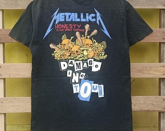 Vintage 90s Metallica T-shirt American Heavy Metal Band Nice