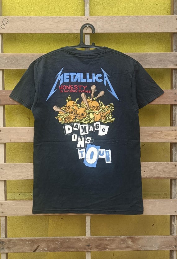 Vintage 90s Metallica T-shirt American Heavy Metal Band Nice
