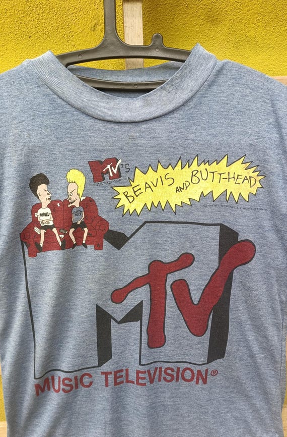 Vintage 1994 Beavis and Butt-head T-shirt( Women) : Blue Animated