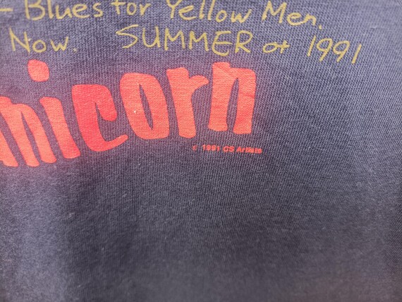 Vintage 90s Unicorn Japan Rock Band T-shirt Nice Design Navy Blue