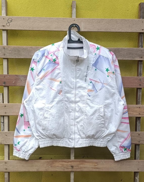 Courrèges, Vintage Courreges sweater windbreaker(women) nice design full zipper white colour medium size