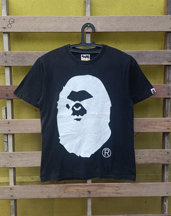 A Bathing Ape T-shirt Big Head Top Japanese Designer Brand Black