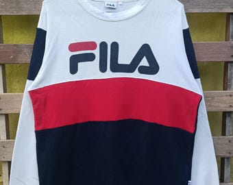 Vintage Fila sweatshirt pullover multicolour double large size