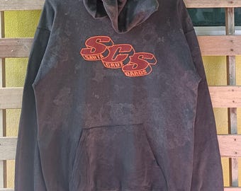 Vintage 80s Santa Cruz Skateboard Hoodie - Medium, Black