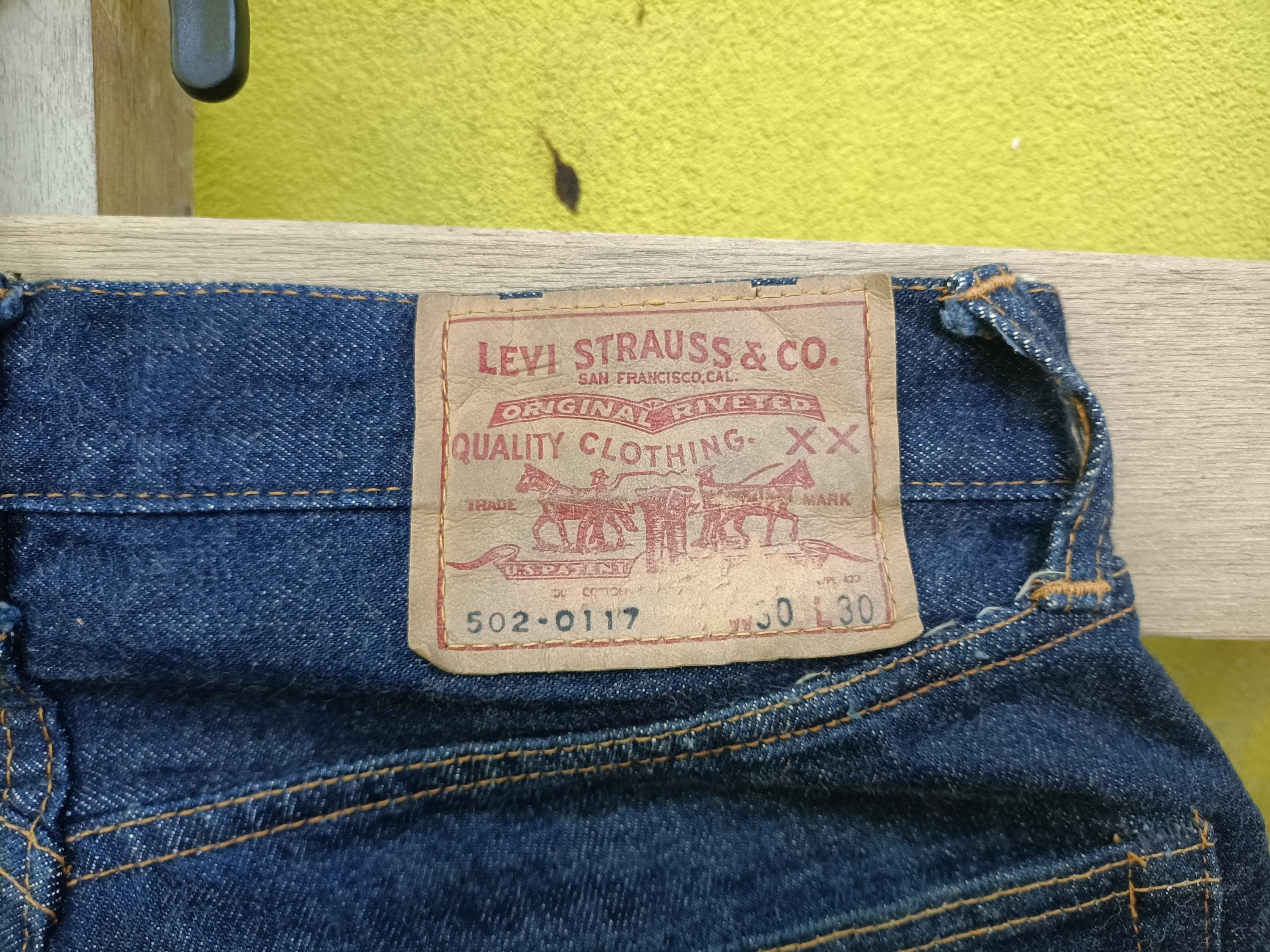 Vintage 60s Levi's 502-0117 Big E Dead Stock Made in USA Stamp