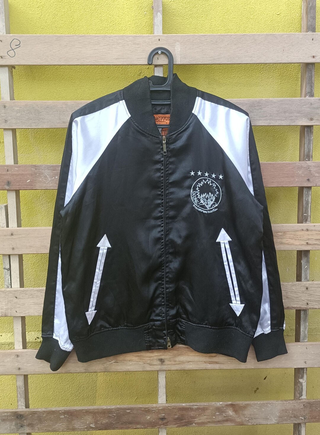 Mischievous Sukajan Skunk Black Gray Satin Jacket Medium Size - Etsy