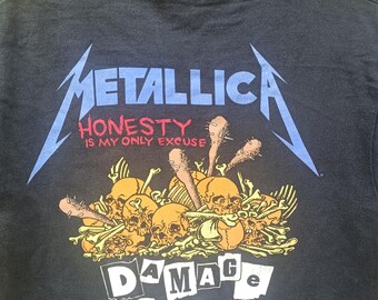 Vintage 90s Metallica T-shirt American Heavy Metal Band Nice