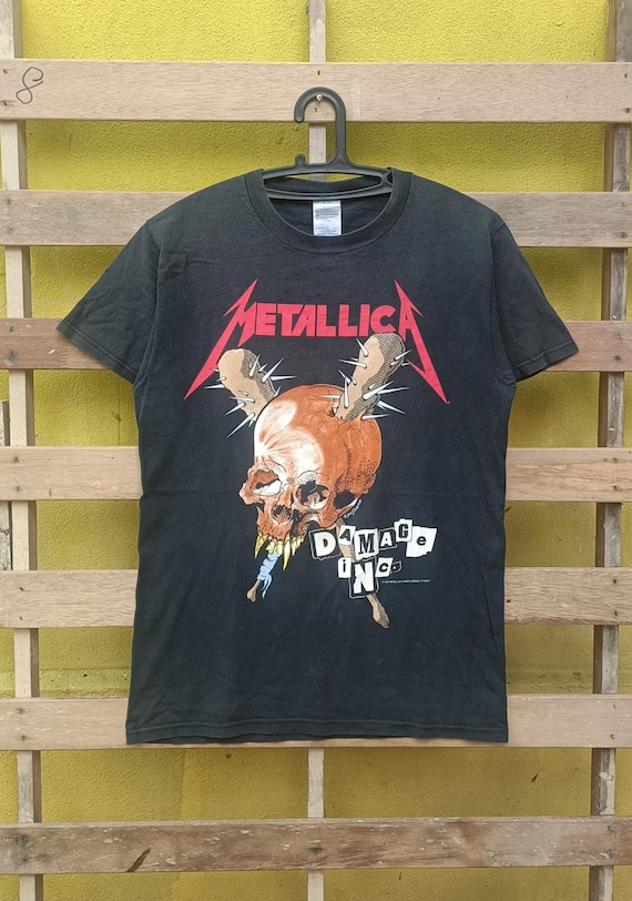 Vintage 90s Metallica T-shirt American Heavy Metal Band Pushead