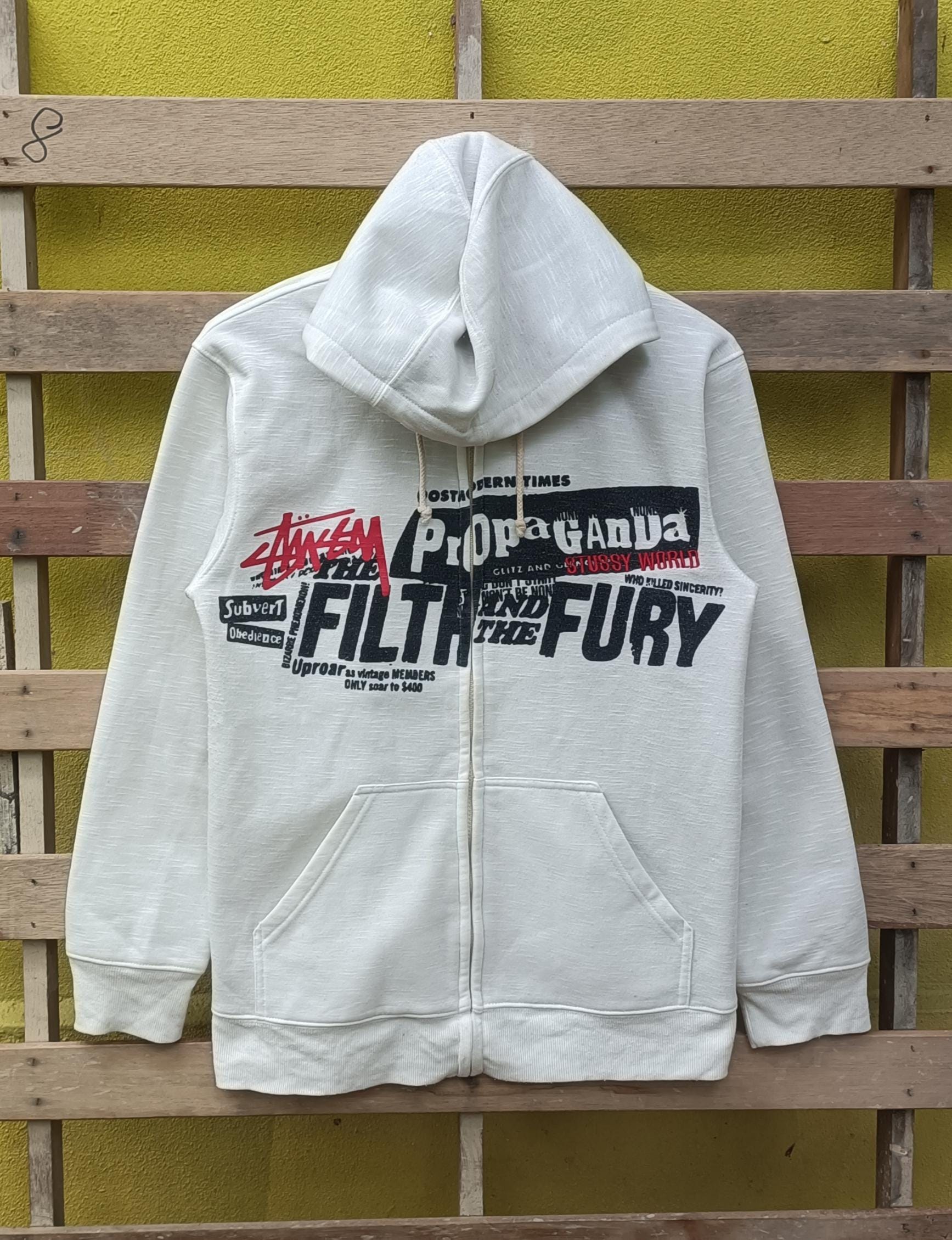 Stussy Propaganda セーターパーカー、素敵なデザイン、クリーム色 