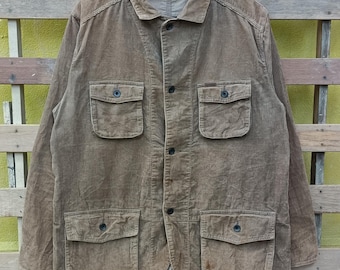 Vintage Carhartt corduroy jack met vier zakken mooi design bruine kleur groot formaat