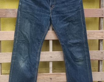Vintage 70s Levi's 805 Blue Denim Jeans Stamp Button No8 - Size 31