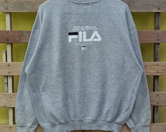 Sudadera vintage Fila color gris talla grande
