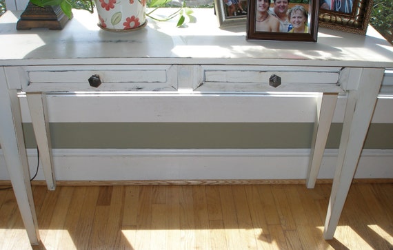 Desk Foyer Table White Shabby Chic Etsy