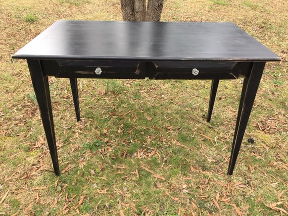 Sale Desk Foyer Table Black Distressed Etsy