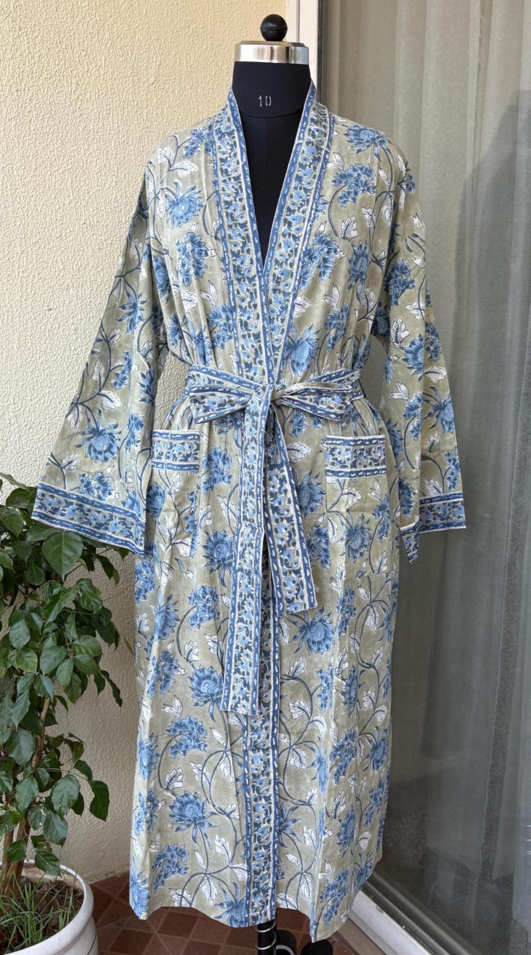 Block Print Robe Handmade Block Print Cotton Kimono Robe: Lightweight Boho Loungewear - Etsy