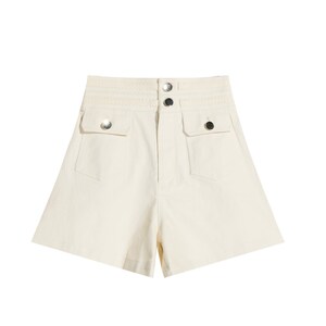 Embroidered Balloon-Sleeve Top & High-Rise Shorts Matching Set - Dabuwawa