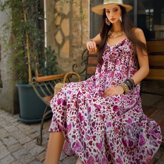 chinese dress ladies Cross My Heart Maxi Dress Pink
