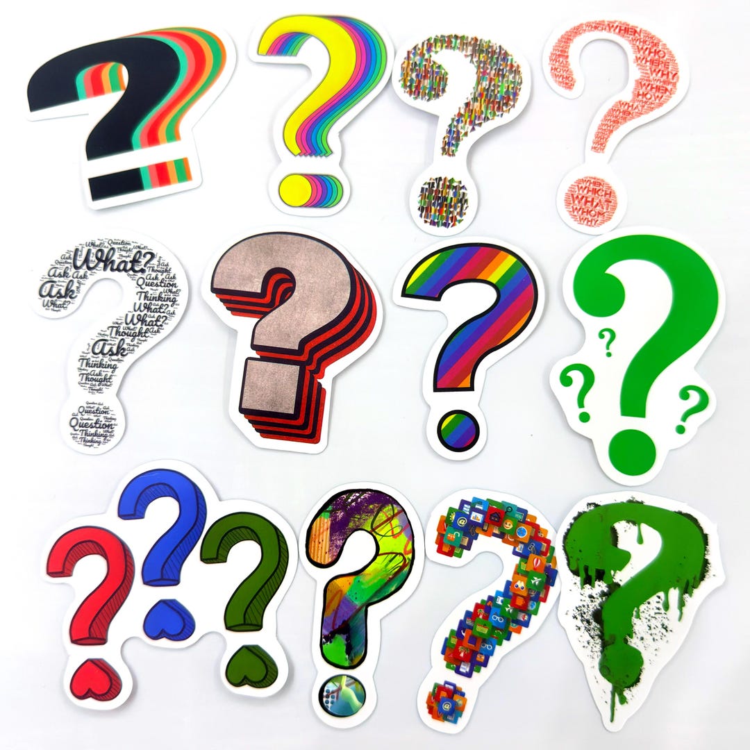 Mark Stickers Colorful Question Mark Stickers Pack – Funny Vinyl Stickers for Laptop ...