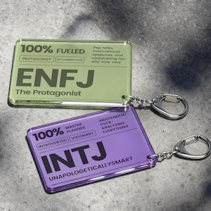 BUY 2 get 1 FREE！MBTI Acrylic Keychain | 16 Personality Types Charm | Bag Tag