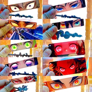 BUY 2 GET 1 FREE！Demon Slayer Acrylic Keychain | Eye Panel + Sword Charm | Fan-Art Key Ring | Double-Sided
