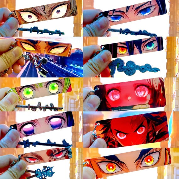 Buy 2 Get 1 Free！Demon Slayer Keychain | Eye Panel & Sword Charm, Anime Fan-Art
