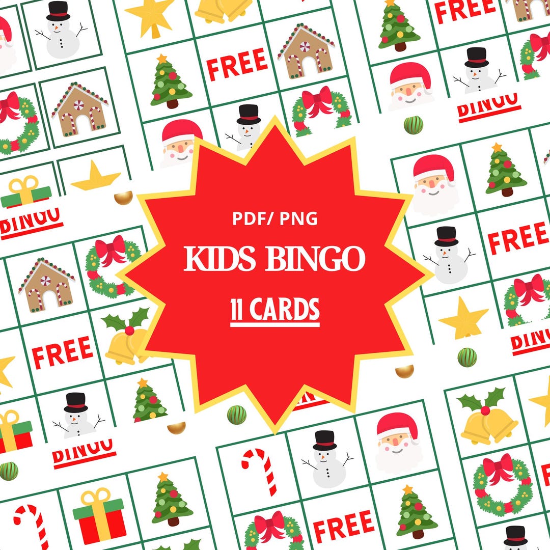 Kids Christmas Bingo Game | Holiday Classroom Activity (PDF/PNG) - Etsy