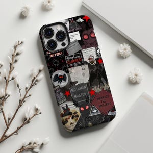 Capa de celular Mothman, Cryptidcore, Capa para iPhone Folklore, Samsung Galaxy Cryptid, Criatura monstruosa para iPhone 16, 15, 14, Lenda urbana, Assustador e assustador