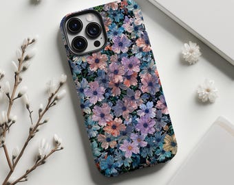 Soft Watercolor Flowers Phone Case,Pastel Floral Spring Botanical Garden Design,For iphone 18 17 16 15 14 13 12 11Pro,Samsung S26 25,Magsafe