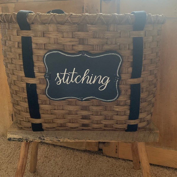 Stitching Tote Basket, cross stitch storage