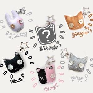 mystery felt plushie keychain – handmade kawaii charm (surprise blind box)