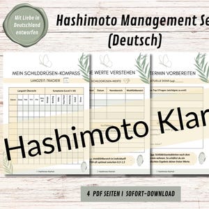 Kit de manejo de la tiroiditis de Hashimoto (alemán) | 4 plantillas PDF para análisis de sangre, síntomas y citas médicas | Lista de verificación para el planificador de tiroides (descarga digital)