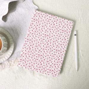 Vintage Pink Flowers Custom Floral iPad Case with Pencil Holder for 2025 2024 Air 7/6/5 iPad 10 10.9&quot;, 10.2&quot; iPad Pro 11&quot;12.9&quot; 13&quot; Mini 6/7